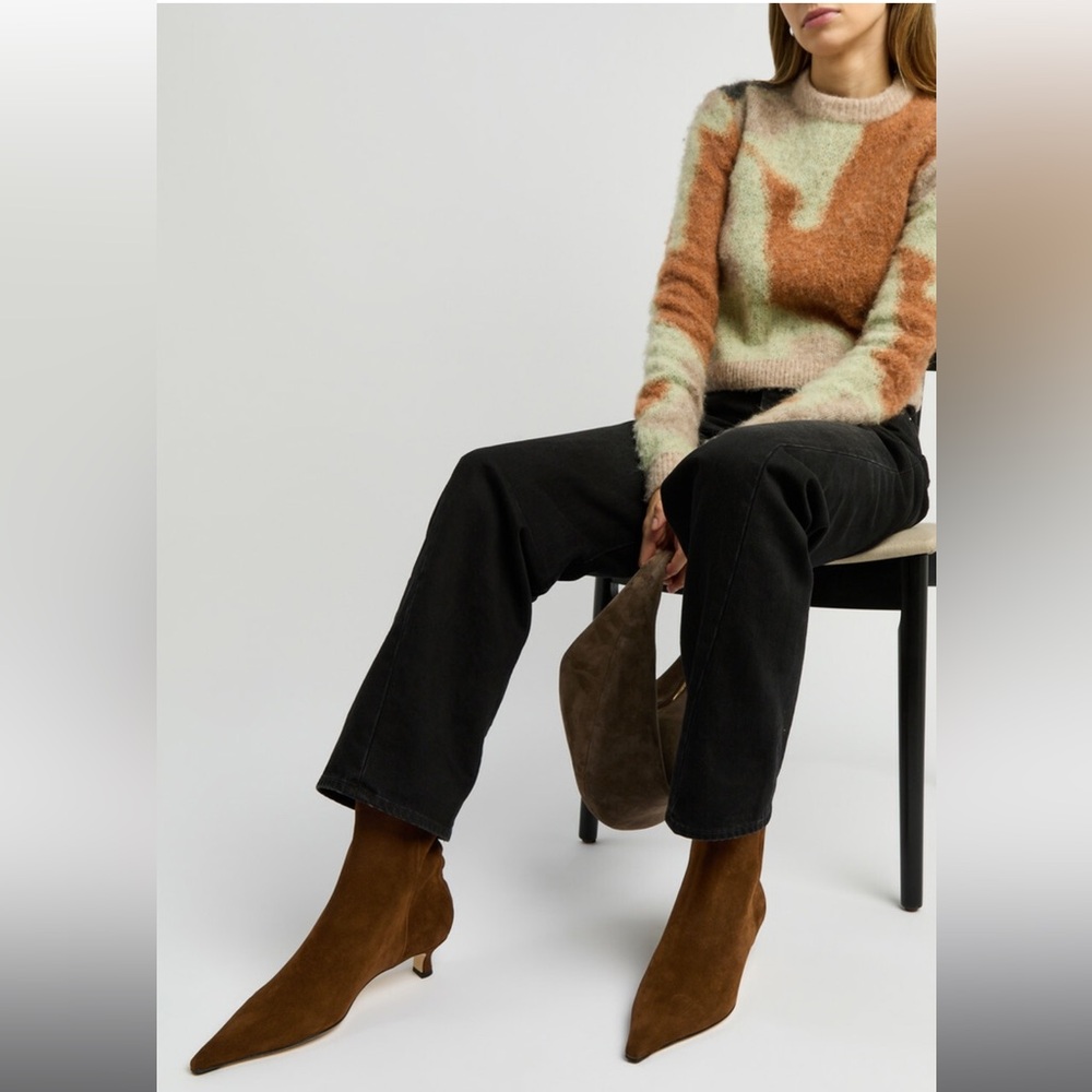 Aeyde Zoe Kitten Heel Boots, 38, Brown - Picture 14 of 16